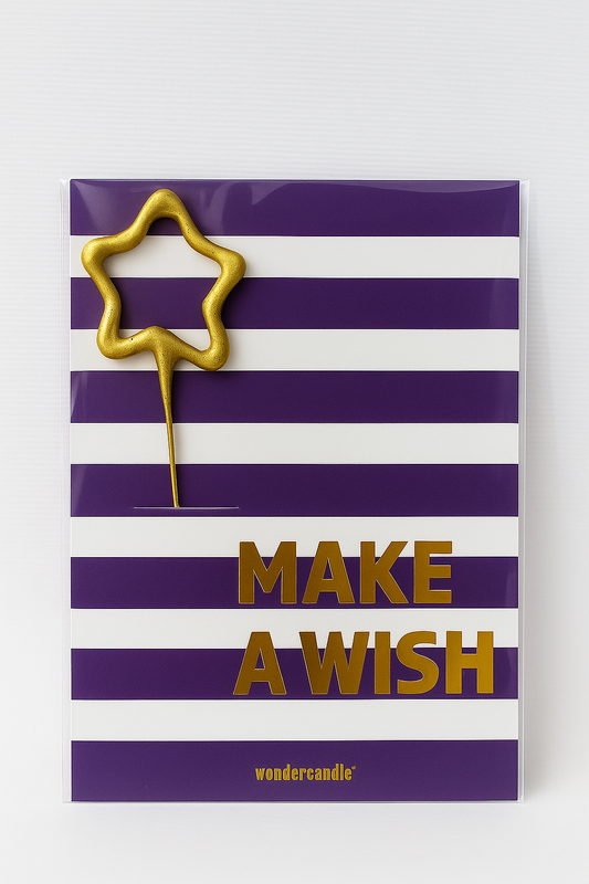 Biglietto d’auguri Make a Wish con candelina scintillante