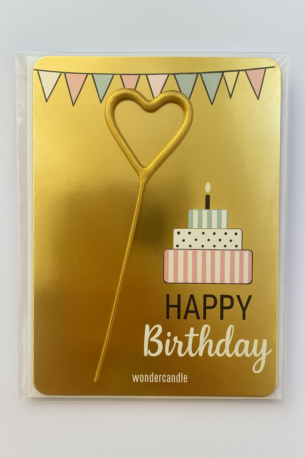 Biglietto d’auguri Happy Birthday con candelina scintillante