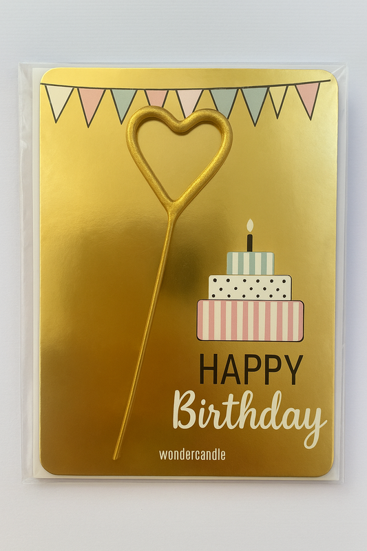 Biglietto d’auguri Happy Birthday con candelina scintillante