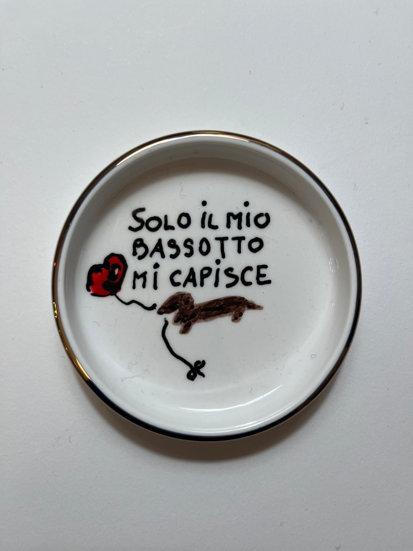 Piccolo piattino scritto