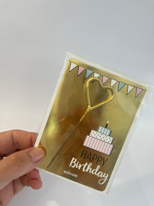 Biglietto d’auguri Happy Birthday con candelina scintillante