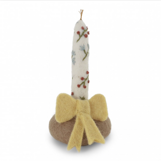 Candela con fiocco giallo