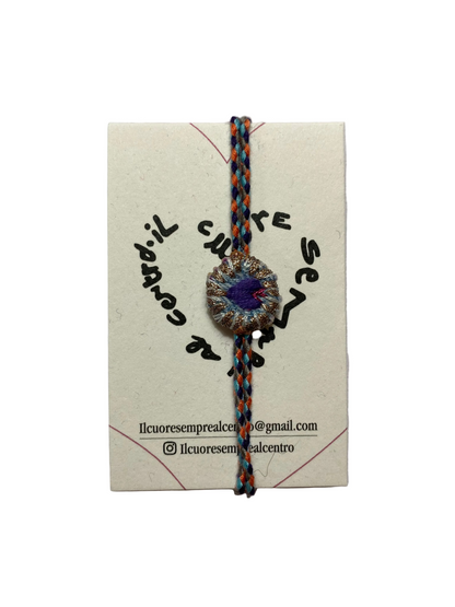 Bracciale in tessuto cuoricino