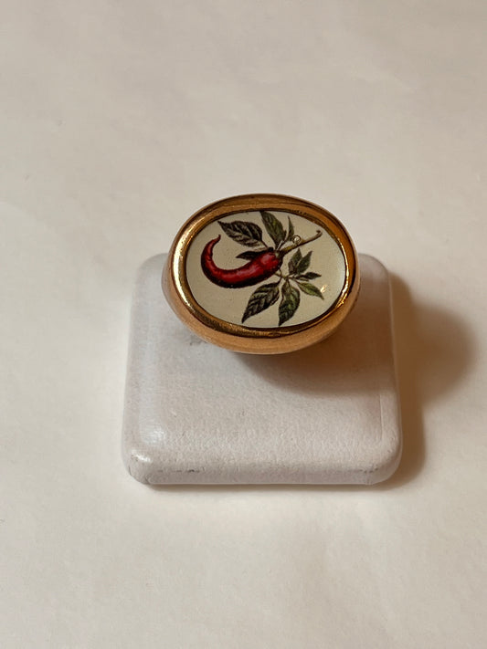 Anello Chevalier Ovale Peperoncino