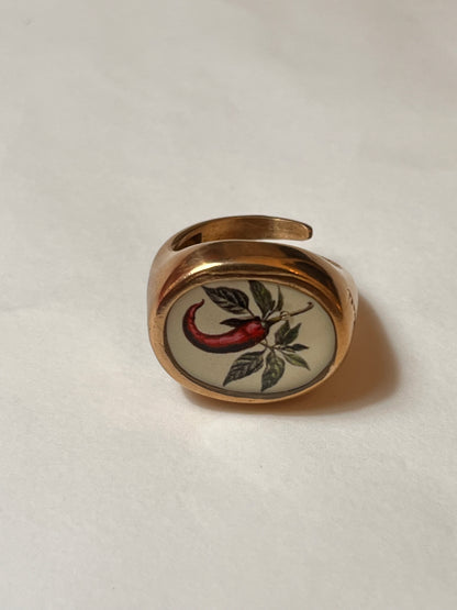 Anello Chevalier Ovale Peperoncino