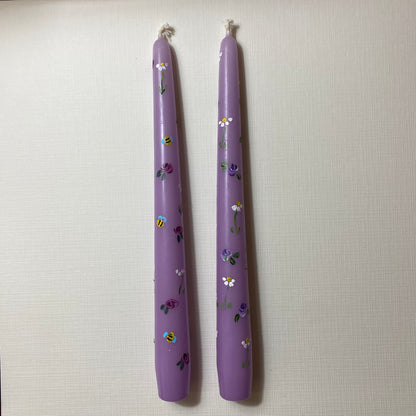 Candele fiorellini dipinte a mano